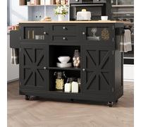 JYYQ Carrello da Cucina con 2 Cassetti,Credenza Salvaspazio Per Cucina Deposito con 4 Porte,Carrello con Scrivania Pieghevole Portaasciugamani e Rack Per Condimenti (nero)
