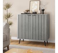 JYYQ Credenza da Cucina Dotato di Ripiani Regolabili,Buffet Grigio Lavato Indipendentemente,Armadi in Legno,Adatti Per Soggiorni,Corridoi e Ingressi (Gambe da tavolo nere)