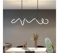 JYYQ LED Lampada a Sospensione da Tavolo sa Pranzo,Dimmerabile 3000k-6000k Moderna Luce a Sospensione con Telecomando Altezza Regolabile,Per Camera Da Letto Soggiorno Loft Cucina(nero, 200cm)