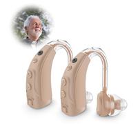 JYYRC Dispositivo audio ricaricabile per anziani, con 4 modalità di riduzione intelligente del rumore e chip a 16 canali, 1710Beige, 1 coppia