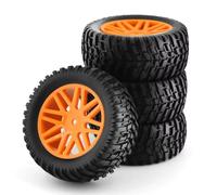 JYYTERD Accesorios coches RC per HSP 15502 94107 94170 94155 94177 per HPI 1/10 RC Ricambi Auto 4 Pezzi Pneumatici per Autocarri A Corto Raggio Ruota per 12 Mm Esagonale 95(Orange)