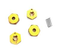 JYYTERD Accesorios coches RC per MN86K MN86KS 1/12 rc Car Crawler Parti Aggiornamento 4 Pezzi da 12 Mm Metallo Dado Esagonale per Ruote con Perni Adattatore per Mozzi Trasmissione(Yellow)