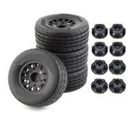 JYYTERD Accesorios coches RC per TRAXXAS per Slash per ARRMA SCTX10 RC Auto 4 Pezzi 113mm 1/8 1/10 Pneumatico per Camion A Breve Corso con 12mm 14mm 17mm Ruota Esagonale(Black)