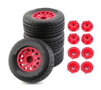 JYYTERD Accesorios coches RC per TRAXXAS per Slash per ARRMA SCTX10 RC Auto 4 Pezzi 113mm 1/8 1/10 Pneumatico per Camion A Breve Corso con 12mm 14mm 17mm Ruota Esagonale(Red)
