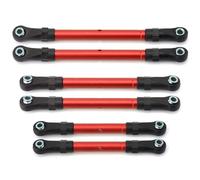 JYYTERD Accesorios coches RC per Traxxas per Slash per Hoss per Rustler 1/10 rc Car Upgrade Parts Tenditori Metallo Tirante di Trazione Barra Collegamento Sterzo Set(Red)