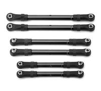 JYYTERD Accesorios coches RC per Traxxas per Slash per Hoss per Rustler 1/10 rc Car Upgrade Parts Tenditori Metallo Tirante di Trazione Barra Collegamento Sterzo Set(Black)
