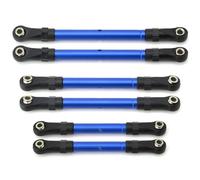 JYYTERD Accesorios coches RC per Traxxas per Slash per Hoss per Rustler 1/10 rc Car Upgrade Parts Tenditori Metallo Tirante di Trazione Barra Collegamento Sterzo Set(Blue)