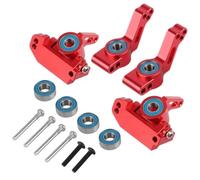 JYYTERD Accesorios coches RC per Traxxas per Slash per Rustler per Bandit 1/10 RC Auto Metallo Anteriore Blocco Ruote Blocchi Sterzo Posteriore Stub ASSE Trasportatori(Red)