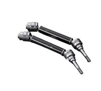 JYYTERD Albero di Trasmissione rc per Traxxas per Slash per Rustler per Stampede per Hoss 4X4 1/10 rc Car Parts 115/118MM Albero di Trasmissione Anteriore Posteriore Metallo CVD(Black,2pcs 115mm)