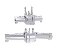 JYYTERD ASSE del Portale RC per Traxxas per TRX4-M K10 1/18 RC Crawler Parti di Aggiornamento Accessori Alloggiamento Assale Anteriore Posteriore Alluminio CNC con Copertura(Silver)