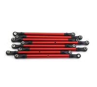 JYYTERD Collegamento Auto RC per AXIAL per SCX10 90046 per TRX4 Accessori per Auto Cingolate RC 1/10 Set di Collegamenti A Barra Collegamento 8 Pezzi 313MM per Passo(Red)
