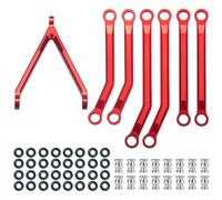 JYYTERD Collegamento Auto RC per Axial per SCX24 AXI00001 per Wrangler per Bronco 1/24 rc Car Metallo Ad Alta Distanza per Kit Tiranti di Collegamento per Collegamenti del Telaio(Red)