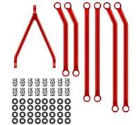 JYYTERD Collegamento Auto RC per Axial per SCX24 AXI00005 Parti di Aggiornamento per Auto Cingolate RC 1/24, Spazio Lega Alluminio per Set Collegamenti del Telaio(Red)