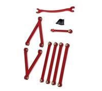 JYYTERD Collegamento Auto RC per FMS FCX24M per Camel per Cup Parti per Auto Cingolate RC 1/24 per Collegamenti del Telaio Tiranti di Trazione Set dello Sterzo(Red)