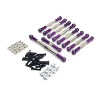 JYYTERD Collegamento Auto RC per WPL C14 C24 B14 B24 per HengLong per FeiYu Parti di Auto Cingolate RC 1/16 Aggiornamento Metallo Barra dello Sterzo Regolabile E Asta del Servo(Purple)