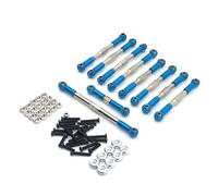 JYYTERD Collegamento Auto RC per WPL C14 C24 B14 B24 per HengLong per FeiYu Parti di Auto Cingolate RC 1/16 Aggiornamento Metallo Barra dello Sterzo Regolabile E Asta del Servo(Blue)