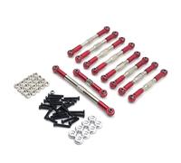 JYYTERD Collegamento Auto RC per WPL C14 C24 B14 B24 per HengLong per FeiYu Parti di Auto Cingolate RC 1/16 Aggiornamento Metallo Barra dello Sterzo Regolabile E Asta del Servo(Red)