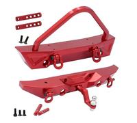 JYYTERD Parti per Auto RC per MN128 Paraurti Anteriore Posteriore Metallo con Gancio di Traino, Grilli, Foro per Verricello, Parti Ricambio per Auto Cingolate RC 1/12(Red,Set)