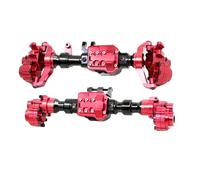 JYYTERD Parti RC per 1/10 RC Crawler Fai da Te Modificato Accessori Parti Anteriore ASSE Posteriore Alloggiamento Parte di Aggiornamento in Metallo Modificate(Red)