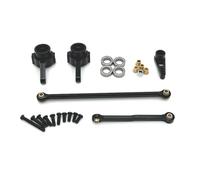 JYYTERD Parti RC per MN D90 MN99S per MN78 per MN82 Sterzo in Metallo Asta di Collegamento Pull Rod Servo Braccio Tazza 1/12 RC Parti Aggiornamento Accessori Modifica(Black)