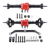 JYYTERD Parti RC per TRX4M per Defender per Bronco per High per Trail K10 1/18 RC Micro Crawler Auto Alluminio Estesa Anteriore Assi Posteriori Parti Modificate(Front And Rear)