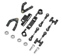 JYYTERD Parti RC per WPL D12 D42 1/10 RC Auto Aggiornamenti Parti Accessori Metallo Superiore Braccio Inferiore Sterzo Tazza Cursore dello Blocco di Svolta Modificate(Black)