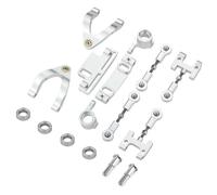 JYYTERD Parti RC per WPL D12 D42 1/10 RC Auto Aggiornamenti Parti Accessori Metallo Superiore Braccio Inferiore Sterzo Tazza Cursore dello Blocco di Svolta Modificate(Silver)
