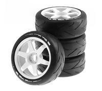 JYYTERD Pneumatici RC per ARRMA per Redcat per Team per Losi per Kyosho per VRX per HPI 1/8 RC off-Road per Buggy Pneumatici da 105mm Ruota 17mm Hex(White)