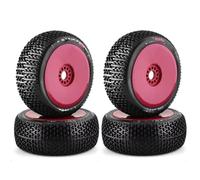 JYYTERD Pneumatici RC per ARRMA per Traxxas per Redcat per Team per Losi per Kyosho per VRX 1/8 RC off Road per Buggy 116mm Ruota per Pneumatici 17mm Hex(Red)