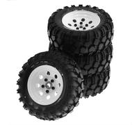 JYYTERD Pneumatici RC per Traxxas 1/10 RC Crawler Car 4 Pezzi 93mm Metallo 1.9 Pollici Beadlock Wheel Rim Set di Pneumatici Gomma Fori Adattatore 12mm