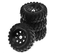 JYYTERD Pneumatici RC per Traxxas 1/10 RC Crawler Car 93mm Metallo 1.9 Pollici Beadlock Wheel Rim Set di Pneumatici Gomma Triangolo Foro 12mm Adattatore