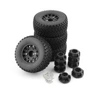 JYYTERD Pneumatici RC per TRAXXAS per Slash per ARRMA per SENTON 1/8 1/10 rc Car Short Course Truck Pneumatico da 112mm con Ruota Esagonale 12mm 14mm 17mm(Black)