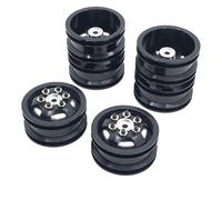 JYYTERD Pneumatici RC per WPL C14 C24 B14 B24 B16 per MN78 per MN99S 4X4 4WD 1/16 1/12 RC Camion Parte Auto Beadlock Metallo Mozzo Ruota Cerchi con Pneumatici(Black)