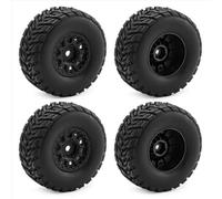 JYYTERD Pneumatico per Auto RC Compatibile con ARRMA per Mojave per GROM 1/14 RC Car Upgrade Parts Accessori di Ricambio WOWFU-4 Pezzi Cerchioni con Pneumatici(Black)
