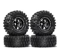 JYYTERD Pneumatico per Auto RC Compatibile con MJX H12Y R260 1/10 RC Crawler Car Parts Upgrade Set di 4 Cerchi in Metallo da 95 Mm con Pneumatici Beadlock A Disco Profondo da 1,9".(Black)