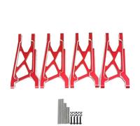 JYYTERD RC Aggiornamento Parte per Traxxas per Fiesta per ST per Rally 1/10 RC Auto Aggiornamenti Parti Accessori in Metallo Anteriore E Posteriore Braccio di Sospensione Set(Red)