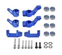 JYYTERD RC Aggiornamento Parte per Traxxas per Slash per Stampede per Rustler 2WD 1/10 RC Auto Part1 Set in Metallo Anteriore Caster Blocco Sterzo Posteriore Stub ASSE Staffa Kit(Blue)