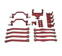 JYYTERD RC Aggiornamento Parte per Wpl per C64 C64-1 1/16 RC Auto Parti di Aggiornamento Accessori in Metallo per Il Telaio Asta Collegamento Tirare Montaggio Shock Servo Staffa Set(Red)