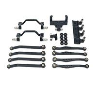 JYYTERD RC Aggiornamento Parte per Wpl per C64 C64-1 1/16 RC Auto Parti di Aggiornamento Accessori in Metallo per Il Telaio Asta Collegamento Tirare Montaggio Shock Servo Staffa Set(Black)