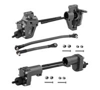 JYYTERD RC Set ASSE Anteriore per Axial per SCX10 II 90046 90047 AR44 1/10 RC Crawler Car Upgrade Parts Portale in Lega Assali Anteriori E Posteriori con Collegamento dello Sterzo(Gray)
