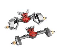 JYYTERD RC Set ASSE Anteriore per Axial per SCX24 C10 90081 AXI00002 AX24 per Bronco 1/24 RC Parte Aggiornata Assale Anteriore Posteriore in Lega di Alluminio(Gray)