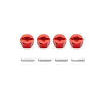 JYYTERD Ricambi per Auto RC per 1/10 per Traxxas per Slash 4x4 per MJX H16 16207 RC Parti di Aggiornamento 4 Pezzi Adattatore per Mozzo Esagonale Ruota Alluminio Supporto 12 Mm Spessore 7(Red)