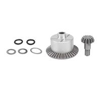 JYYTERD Ricambi per Auto RC per Arrma 1/10 per Kraton per Senton per Big per Rock per Granite per Outcast 4X4 RC Cassa Differenziale Metallo Ingranaggio 37T Ingresso 13T(Silver)