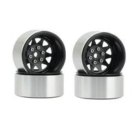 JYYTERD Ricambi per Auto RC per Axial per SCX10 90046 per Traxxas per TRX4 D90 1/10 RC Crawler 4 Pezzi Deep Dish Wagon 1.9 Metal Beadlock Mozzo Ruota Cerchione Ricambi(Black)