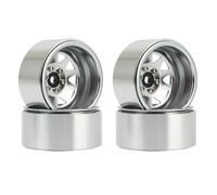 JYYTERD Ricambi per Auto RC per Axial per SCX10 90046 per Traxxas per TRX4 D90 1/10 RC Crawler 4 Pezzi Deep Dish Wagon 1.9 Metal Beadlock Mozzo Ruota Cerchione Ricambi(Silver)