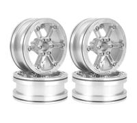 JYYTERD Ricambi per Auto RC per Axial per SCX10 per Wraith per Capra RR10 per Traxxas per TRX4 1/10 RC Crawler Car 56G Mozzo Cerchione Metallo Leggero 2. Beadlock(Silver Silver Edge)