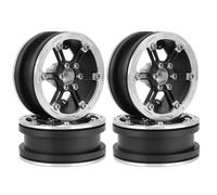 JYYTERD Ricambi per Auto RC per Axial per SCX10 per Wraith per Capra RR10 per Traxxas per TRX4 1/10 RC Crawler Car 56G Mozzo Cerchione Metallo Leggero 2. Beadlock(Black Silver Edge)