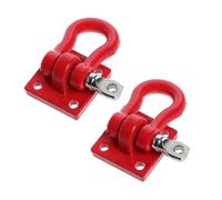 JYYTERD Ricambi per Auto RC per Camion Cingolato RC per 1/10 per SCX10 90046 TRX4 D90 2 Pezzi Metallo per Gancio Traino per Rimorchio Arrampicata, Fibbia, Grilli Verricello, Accessorio(Red)