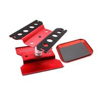 JYYTERD Ricambi per Auto RC per Traxxas per Axial per Arrma per Redcat 1/10 1/12 1/16 rc Car Work Stand Repair Workstation Rotazione A 360° Sollevamento con Vassoio per Viti(Red)