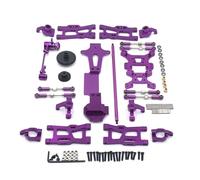 JYYTERD Ricambi per Auto RC per Wltoys per 144001 144002 144010 1/14 Kit di Parti Aggiornamento Metallo per Braccio Oscillante Asta Collegamento Blocco Sterzo RC Auto Accessori Modificati(Purple)